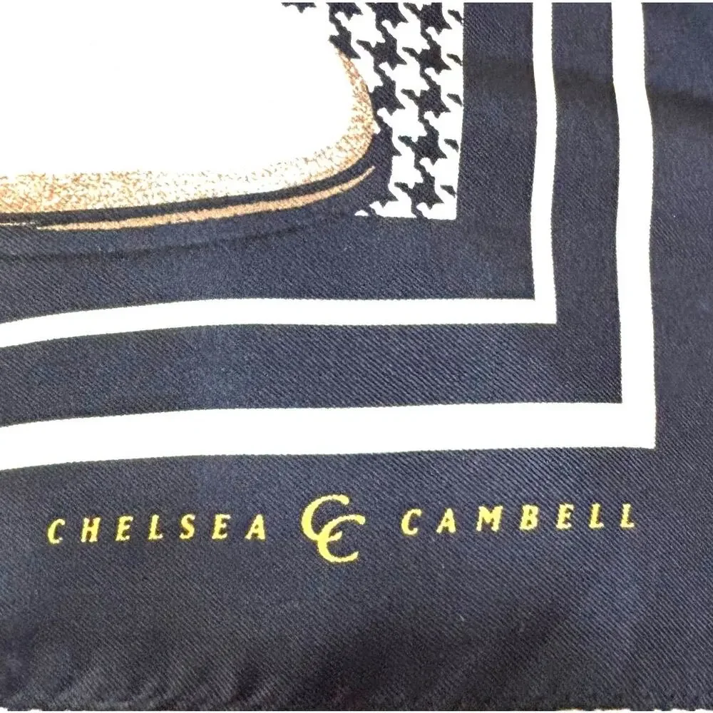 NWT Chelsea & Cambell golf theme silk scarf large 34